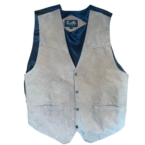 Scully Tan Brown Men's Size Large Leather Snap Vest Western Classic Outerwear - Picture 1 of 4
